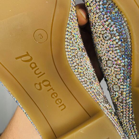 PAUL GREEN EMBELLISHED TOPAZ FLAT IN CRISTALL BISCUIT SZ UK 3 / US 5.5 - Picture 6 of 16
